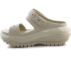 Moteriškos platforminės šlepetės Crocs Mega Crush, kaulo spalvos