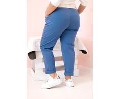 Moteriškos Plus Size kelnės su diržu, džinso spalvos