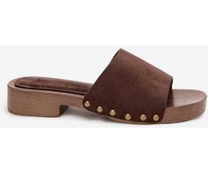 Moteriškos šlepetės su auksinėmis sagtimis Chocolate Girella