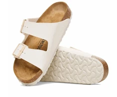 Moteriškos šlepetės su dviem dirželiais Birkenstock Arizona, baltos