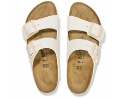 Moteriškos šlepetės su dviem dirželiais Birkenstock Arizona, baltos