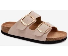 Moteriškos šlepetės su korko padu Lee Cooper smėlio spalvos
