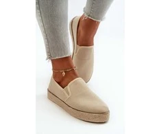 Moteriškos smėlio spalvos platforminės espadrilės Naloenma