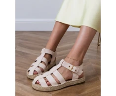 Moteriškos smėlio spalvos uždaros espadrilės Kleona