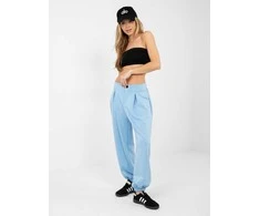 Moteriškos treninginės kelnės su guma apačioje šviesiai mėlynos
