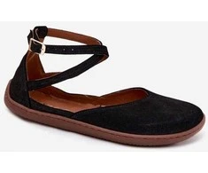 Moteriškos zomšinės barefoot balerinos Zazoo 320, juodos