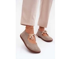 Moteriškos zomšinės barefoot balerinos Zazoo 021 Cappuccino