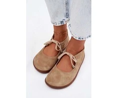Moteriškos zomšinės barefoot balerinos Zazoo 021, smėlio spalvos