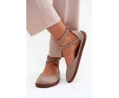 Moteriškos zomšinės barefoot balerinos Zazoo 320, cappuccino