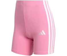Moterų adidas Essentials 3-Stripes aukšto liemens dviratininko šortai, rožiniai, KT1625