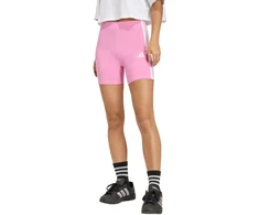 Moterų adidas Essentials 3-Stripes aukšto liemens dviratininko šortai, rožiniai, KT1625