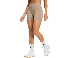 Moterų adidas Workout Essentials 4 colių smėlio spalvos šortai JX3926