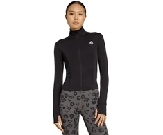 Moterų džemperis su užtrauktuku adidas Optime Essentials, juodas, JM9185