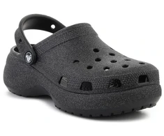 Moterų klumpės CROCS CLASSIC PLATFORM GLITTER CLOG W, juodos, 207241-001