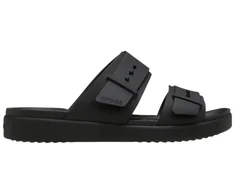Moterų šlepetės per pirštą Crocs Brooklyn Buckle Low, juodos spalvos 211215 001