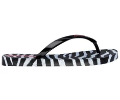 Moterų šlepetės per pirštą Ipanema su gyvūnų raštu, juodos ir pilkos spalvos 83846-BP655