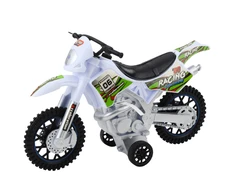 Lean Toys Žaislinis motokrosinis motociklas su šviesos ir garso efektais, baltas