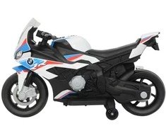 Motociklas elektrinis BMW S1000RR balta versija – mažiesiems greičio entuziastams ir žaidimų nuotykiams.