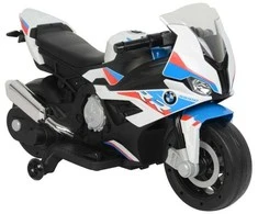 Motociklas elektrinis BMW S1000RR balta versija – mažiesiems greičio entuziastams ir žaidimų nuotykiams.