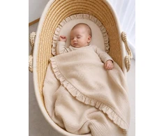 Muslino patalynės komplektas kūdikio lovytei su raukinuku, 2 dalių, kreminis My Sweet Baby