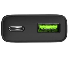 NATEC RIBERA GAN SLIM MAINS CHARGER 1× USB-A + 1× USB-C 20W Juodas