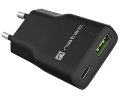 NATEC NUC-2377 mobile device charger Universal Juodas AC Fast charging Indoor