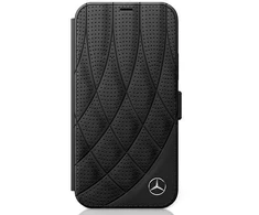 Natūralios odos dėklas Mercedes-Benz New Bow Line iPhone 12 mini telefonui