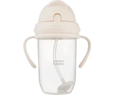 CANPOL BABIES neišsipilanti gertuvė su šiaudeliu, 270 ml, crème, 56/623_cre