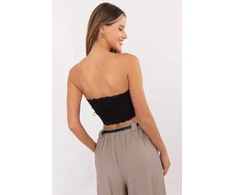 Nėriniuotas juodas bandeau topas vasarai Sublevel
