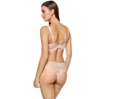 Nėriniuoti stringai Claudia, smėlio spalvos