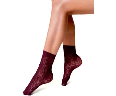 Nėriniuotos bordo moteriškos kojinės Rosa Stile