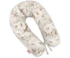 Nėščiosios pagalvės užvalkalas Longer iš medvilnės Peonies beige