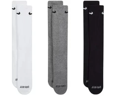 Nike Everyday Plus amortizuojančios kojinės, 3 poros, baltos, pilkos, juodos SX6888 964