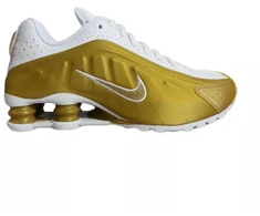Nike Shox R4 Metalinis auksas Balta (GS) sportbačiai - CW2626-700