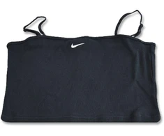 Nike Sportswear Essential Rib Crop Top Moteriškas Juodas/Baltas - DM6737-010