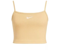 Nike Sportswear Essential Šonkauliuotas Trumpas Viršus Smėlio/Baltas - DM6737-126