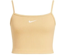Nike Sportswear Essential Šonkauliuotas Trumpas Viršus Smėlio/Baltas - DM6737-126