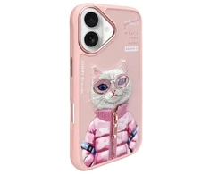 Nimmy Cool&amp;Cute 2.0 Katės dėklas, skirtas iPhone 16 - Rožinis