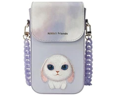 Dėklas Nimmy torebka na telefon violetinės spalvos Big Eyed Pet 2.0 Rabbit