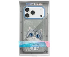 Nimmy Didelių akių augintinis 2.0 Katės dėklas, skirtas iPhone 17 - Pilkas