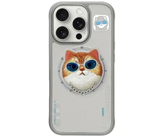 Nimmy Glasses Dėklas „Cool Cat“ MagSafe, skirtas „iPhone 16 Pro“ - Pilkas