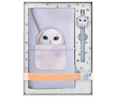 Nimmy rinkinys 2in1 užrašų knygelė + rašiklis violetinės spalvos Big Eyed Pet 2.0 Rabbit