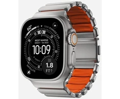 Nomad Stratos apyrankė Natural Titanium Ultra oranžinės spalvos FKM AW 45/46/49mm
