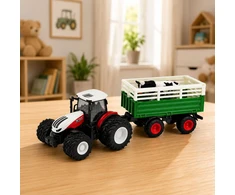 Lean Toys Nuotoliniu būdu valdomas traktorius 1:24 su priekaba