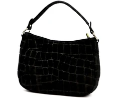 Odinė moteriška rankinė per petį Luka 24-085 Croco Gold