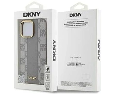 DKNY DKHMP14XPCPVSLE Apple iPhone 14 Pro Max 6.7" dėklas telefonui pilkos spalvos Leather Checkered Mono Pattern MagSafe