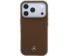 Mercedes PU Leather Semi Wrap MagSafe dėklas skirtas Apple iPhone 17 Pro Max Camel