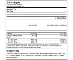 Omega-3 žuvų taukų minkštos kapsulės GN Triglyceride Sport Edition 200 vnt