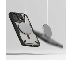 OnePlus 15 telefono dėklas skaidrus juodas Ringke