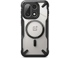 OnePlus 15 telefono dėklas skaidrus juodas Ringke